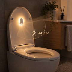 Selvrensende UV-toalettdesinfiseringsapparat og nattlampe