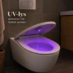 Selvrensende UV-toalettdesinfiseringsapparat og nattlampe